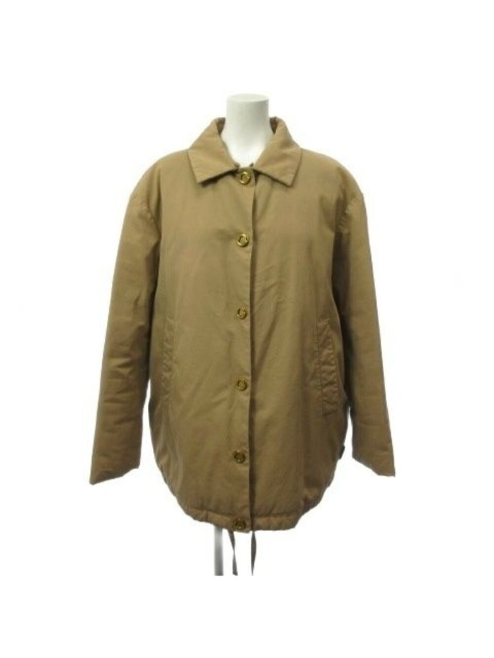 Moncler Egeria Down Coat Gold Colored Buttons Beige